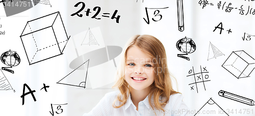 Image of student girl studying at school