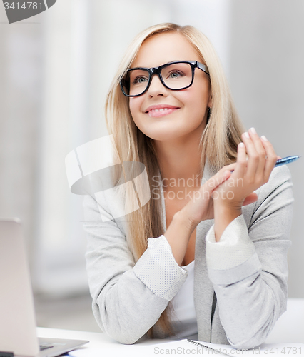 Image of businesswoman on a meeting