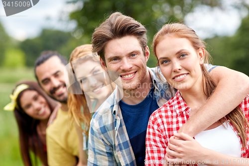 Image of group of smiling friends outdoors