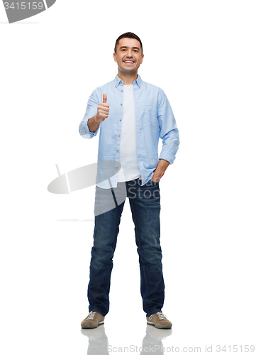Image of smiling man showing thumbs up