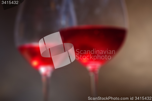 Image of red wine in two glass