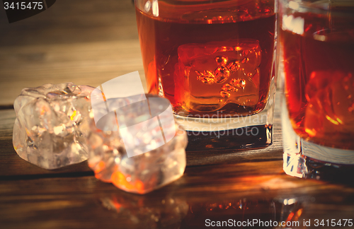 Image of ice and whisky,