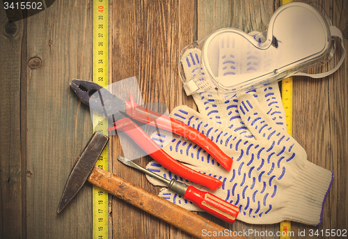 Image of still life with working tools