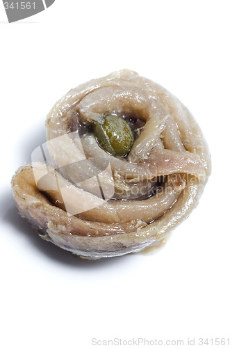 Image of one rolled anchovy