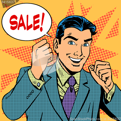 Image of Male businessman sale sales discount store shopping