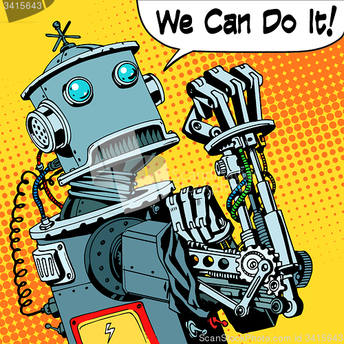 Image of robot we can do it protest future power machine