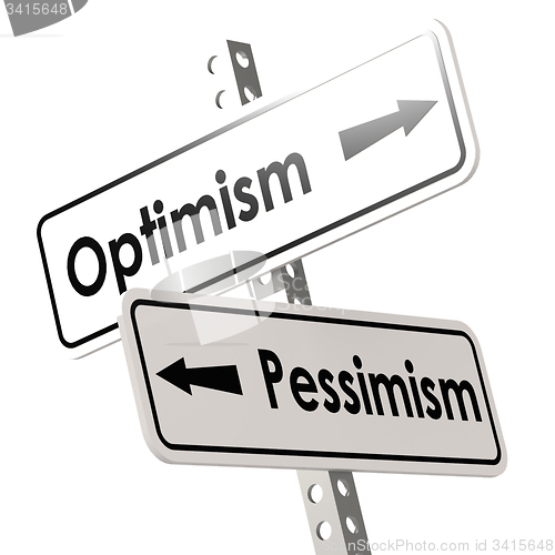 Image of Optimism and Pessimism Road Sign