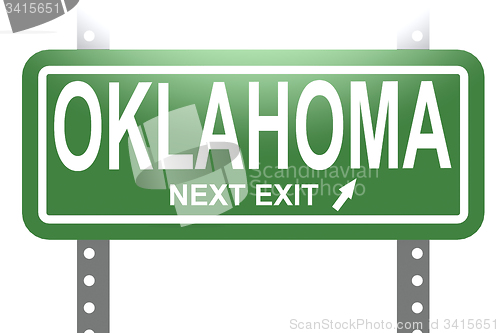 Image of Oklahoma green sign board isolated