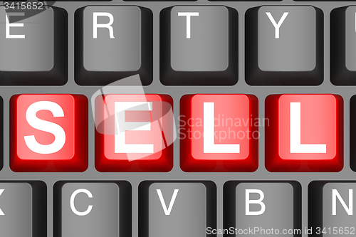 Image of Sell button on modern computer keyboard