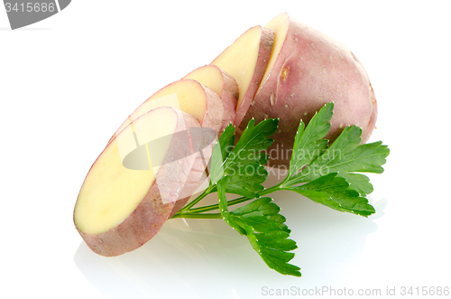Image of Red sliced potatoes
