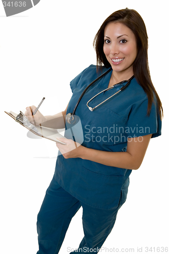 Image of Friendly nurse with chart