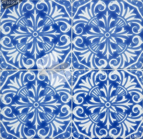 Image of Traditional Portuguese glazed tiles