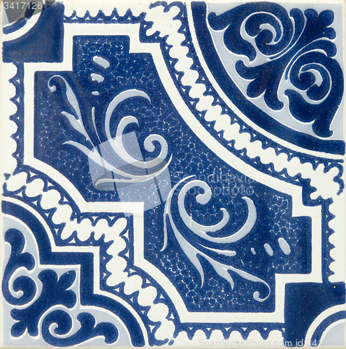 Image of Traditional Portuguese glazed tiles