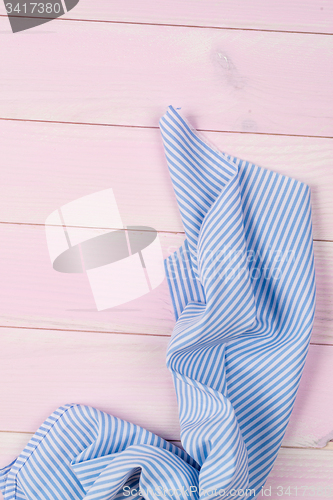 Image of Blue towel over table