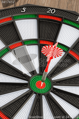 Image of Dart board with dart