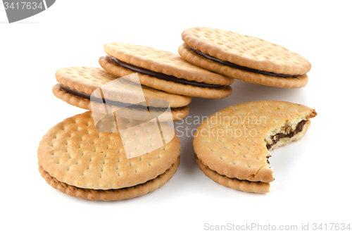 Image of Sandwich biscuits with chocolate filling