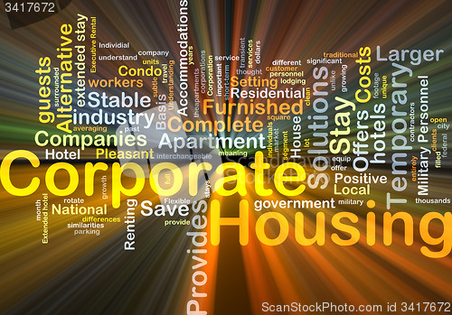 Image of Corporate housing background concept glowing