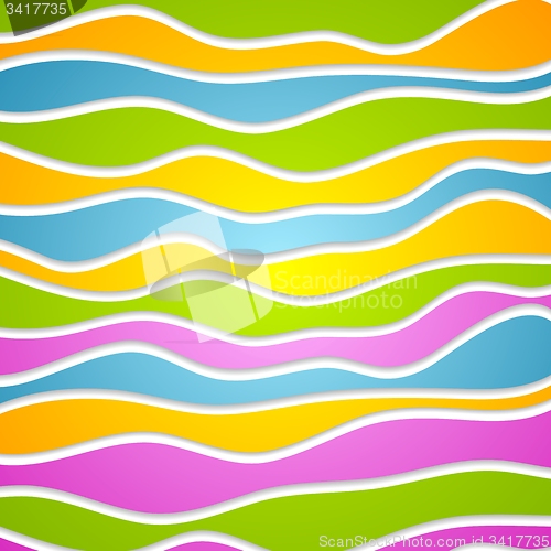 Image of Abstract colorful waves. Vector design template