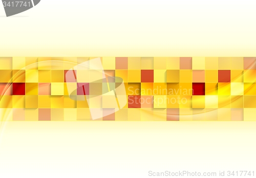 Image of Abstract tech mosaic background with wave