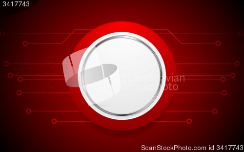 Image of Dark red hi-tech background with circuit board