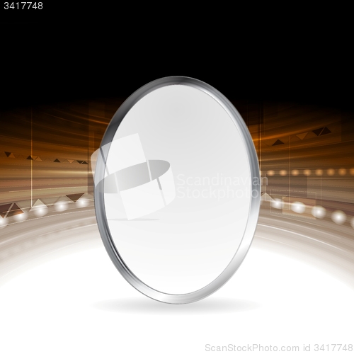 Image of Tech abstract background with metallic ellipse