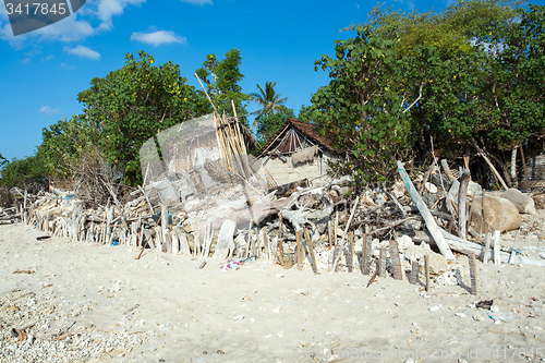 Image of indonesian house - shack on beach