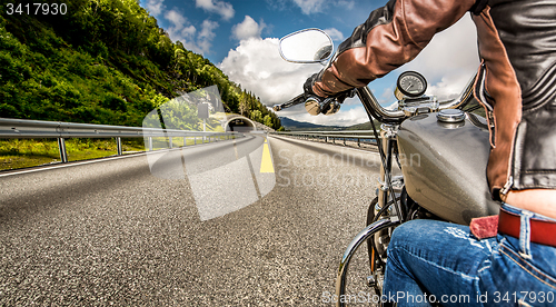 Image of Biker girl First-person view