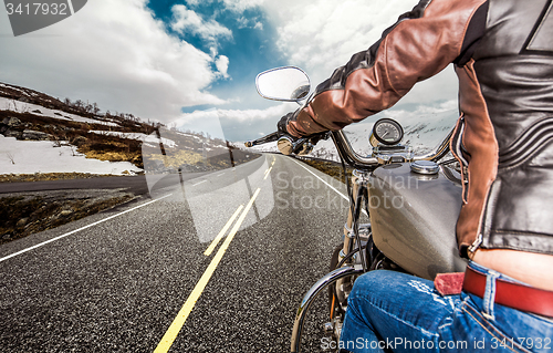 Image of Biker girl First-person view