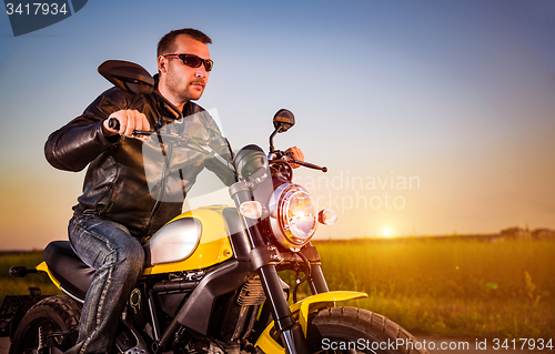 Image of Biker on a motorcycle