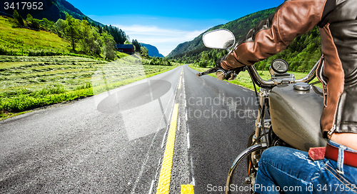 Image of Biker girl First-person view