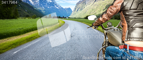 Image of Biker girl First-person view