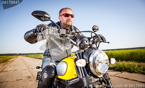 Image of Biker on a motorcycle