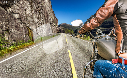 Image of Biker girl First-person view