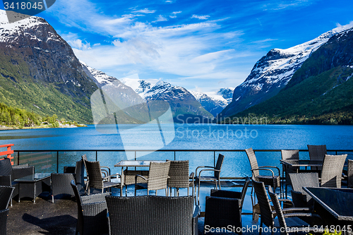 Image of Cafe on the nature background