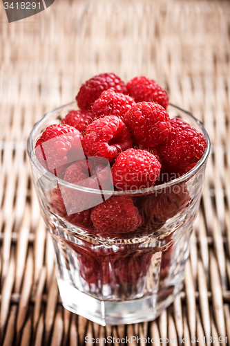 Image of Fresh red raspberries