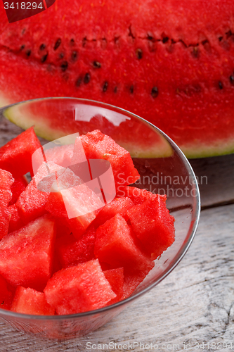 Image of Diced ripe watermelon