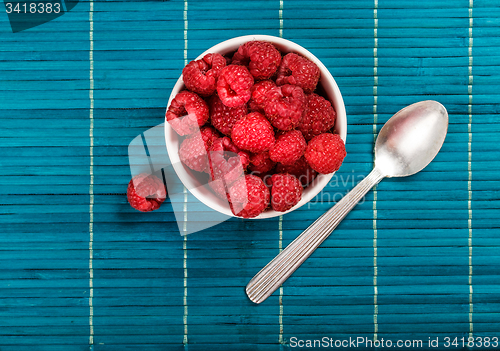 Image of Bowl of raspberries