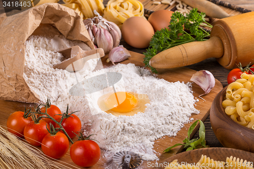 Image of Pasta and ingredients