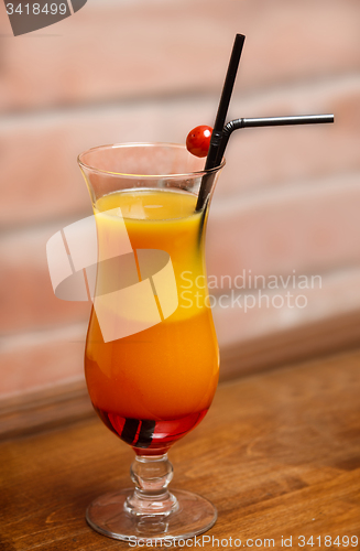 Image of Nice three-layered cocktail 