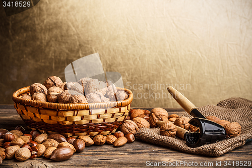 Image of Basket of walnuts