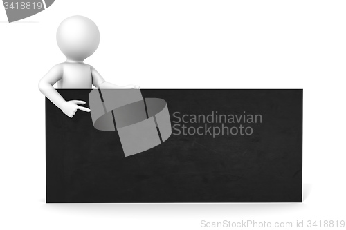 Image of 3d man black board