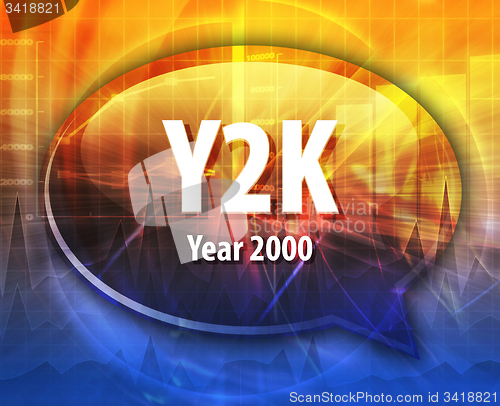 Image of Y2K acronym definition speech bubble illustration