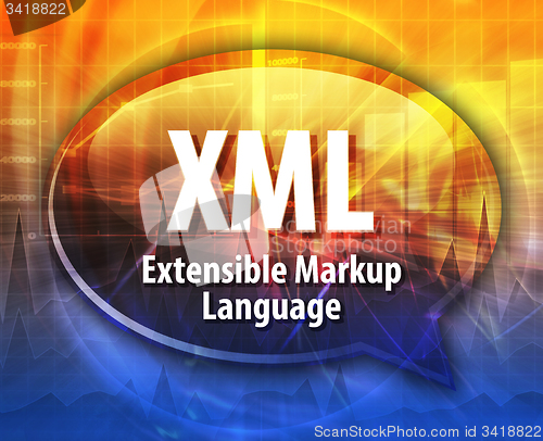Image of XML acronym definition speech bubble illustration