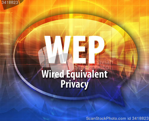 Image of WEP acronym definition speech bubble illustration