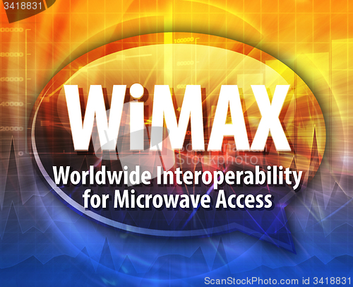 Image of WiMAX acronym definition speech bubble illustration