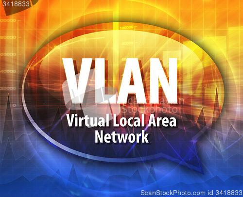 Image of VLAN acronym definition speech bubble illustration