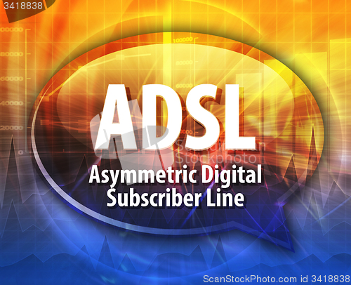 Image of ADSL acronym definition speech bubble illustration