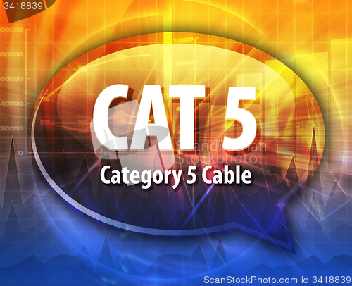 Image of CAT 5 acronym definition speech bubble illustration