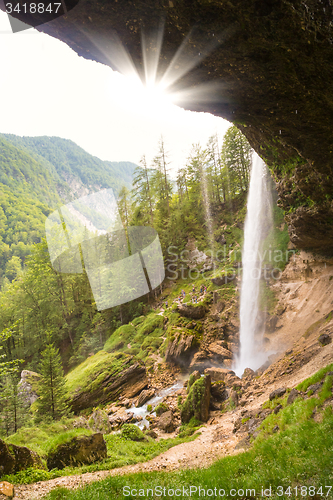 Image of Pericnik waterfall in Triglav National Park, Julian Alps, Slovenia.