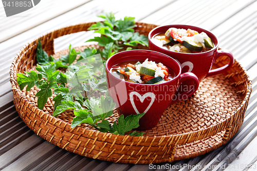 Image of tomato and zucchini soup